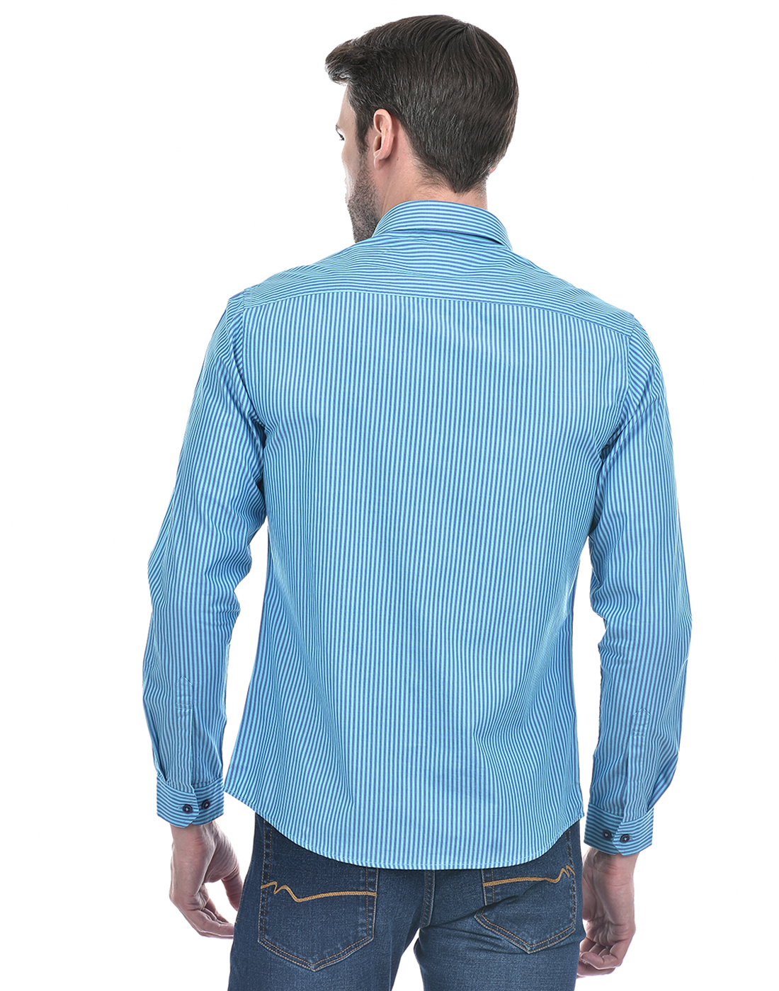 Numero Uno Men Striped Blue Shirt